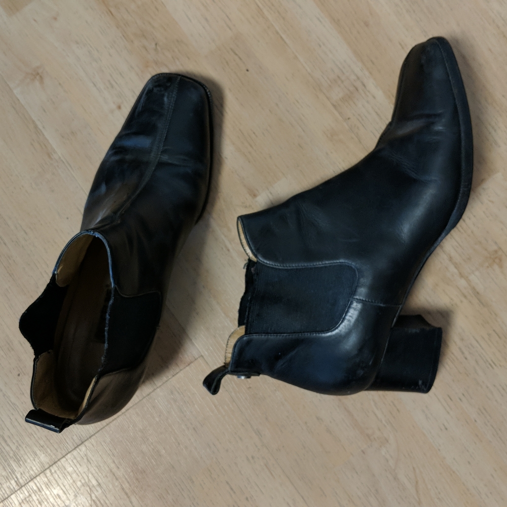 Celine black leather ankle boots ,size 38 1/2